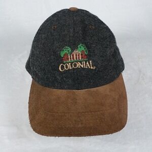 Vintage Wool Baseball Cap Brown Suede Visor Duckster Colonial USA Golf Retro Y2k